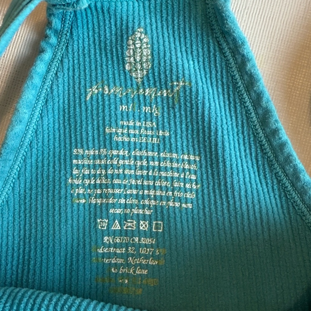 FP Movement Run Happy Tank Gray and Teal Ribbed Tank Tops Size M/L - Picture 3 of 11